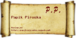 Papik Piroska névjegykártya